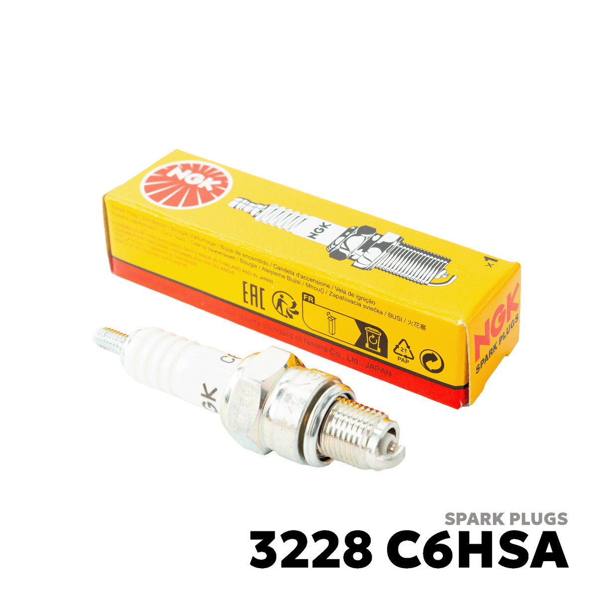 2002 - 2015 HONDA WAVE 100 / ALPHA SPARK PLUGS - NGK - 3228 C6HSA