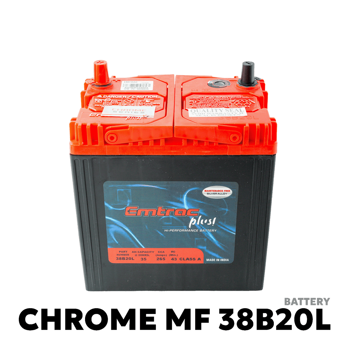 2014 - 2023 TOYOTA WIGO BATTERY - EMTRAC PLUS - CHROME MF 38B20L