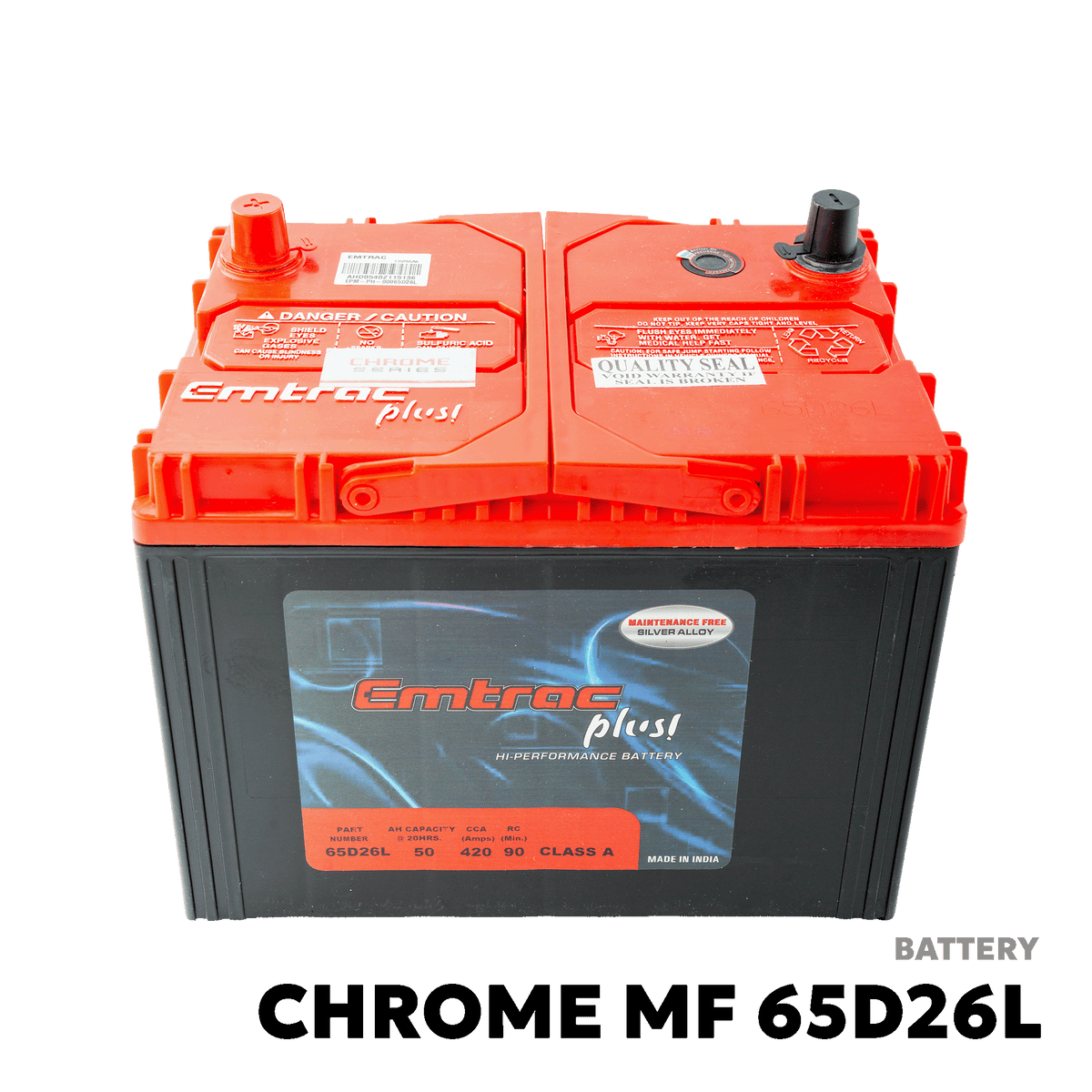 2005 - 2015 TOYOTA FORTUNER / INNOVA / HILUX BATTERY - EMTRAC PLUS - CHROME MF 65D26L