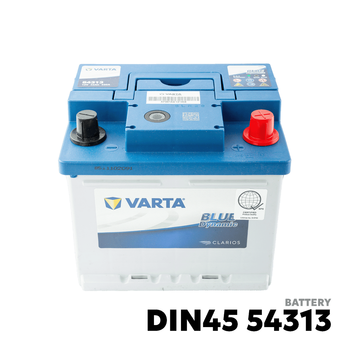 2010 - 2019 FORD FIESTA GAS BATTERY - VARTA - DIN45 54313