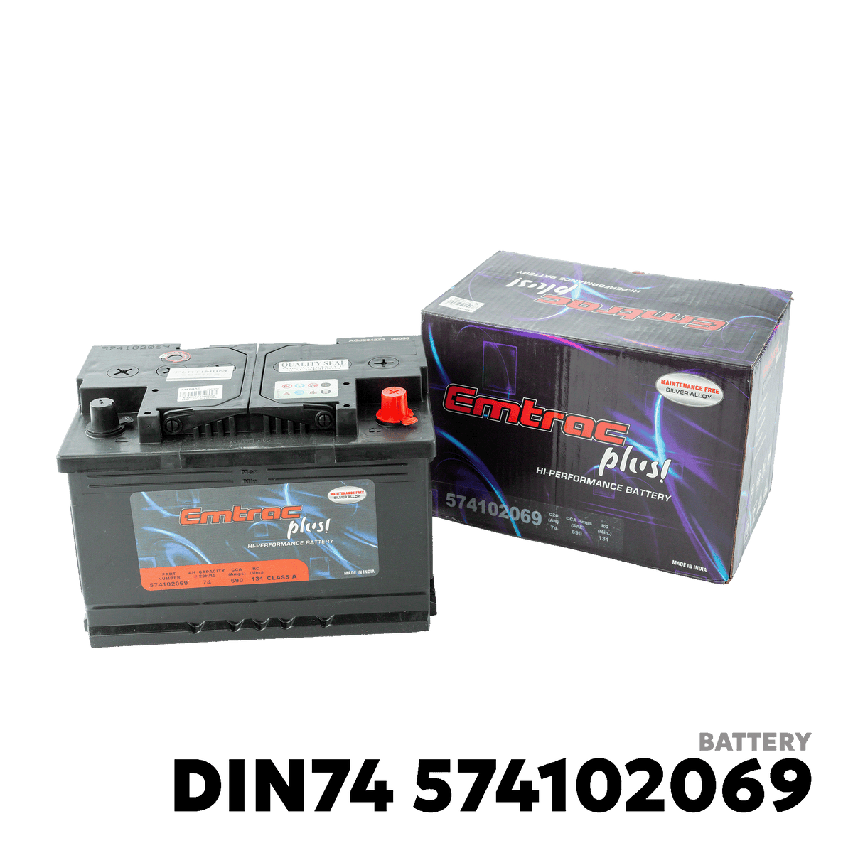 2016 - 2026 TOYOTA INNOVA REBORN DSL BATTERY - EMTRAC PLUS - PLATINUM DIN74 574102069