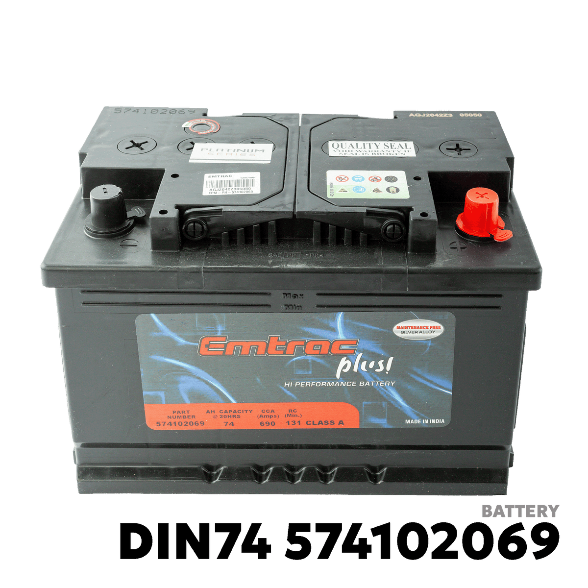 2016 - 2026 TOYOTA INNOVA REBORN DSL BATTERY - EMTRAC PLUS - PLATINUM DIN74 574102069