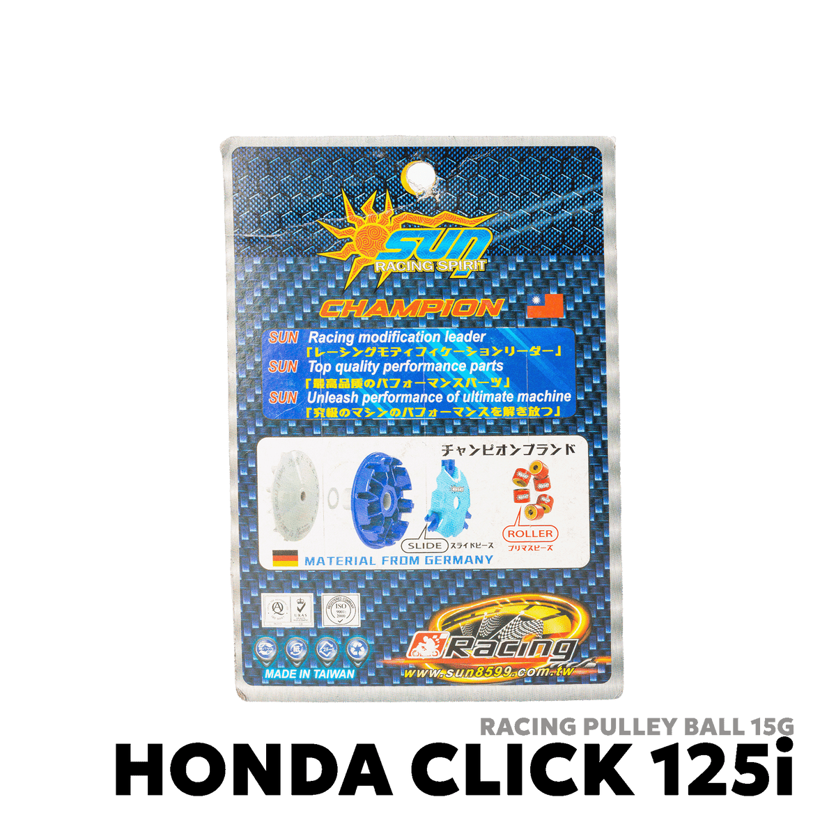2015 - 2026 HONDA CLICK 125i V1 / V2 / V3 RACING PULLEY BALL 15G - SUN RACING SPIRIT - CLICK 125