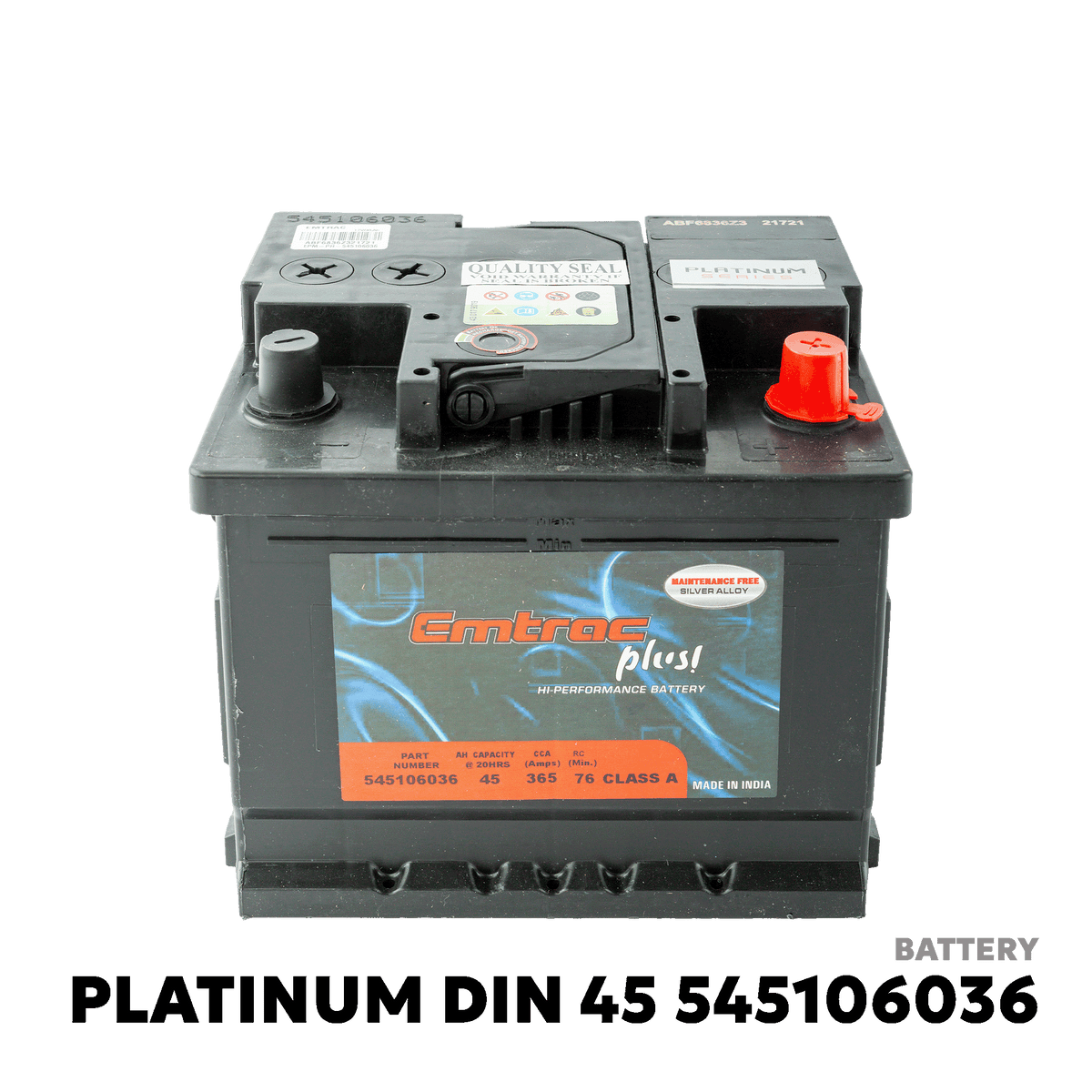 2010 - 2019 FORD FIESTA GAS BATTERY - EMTRAC PLUS - PLATINUM DIN 45 545106036