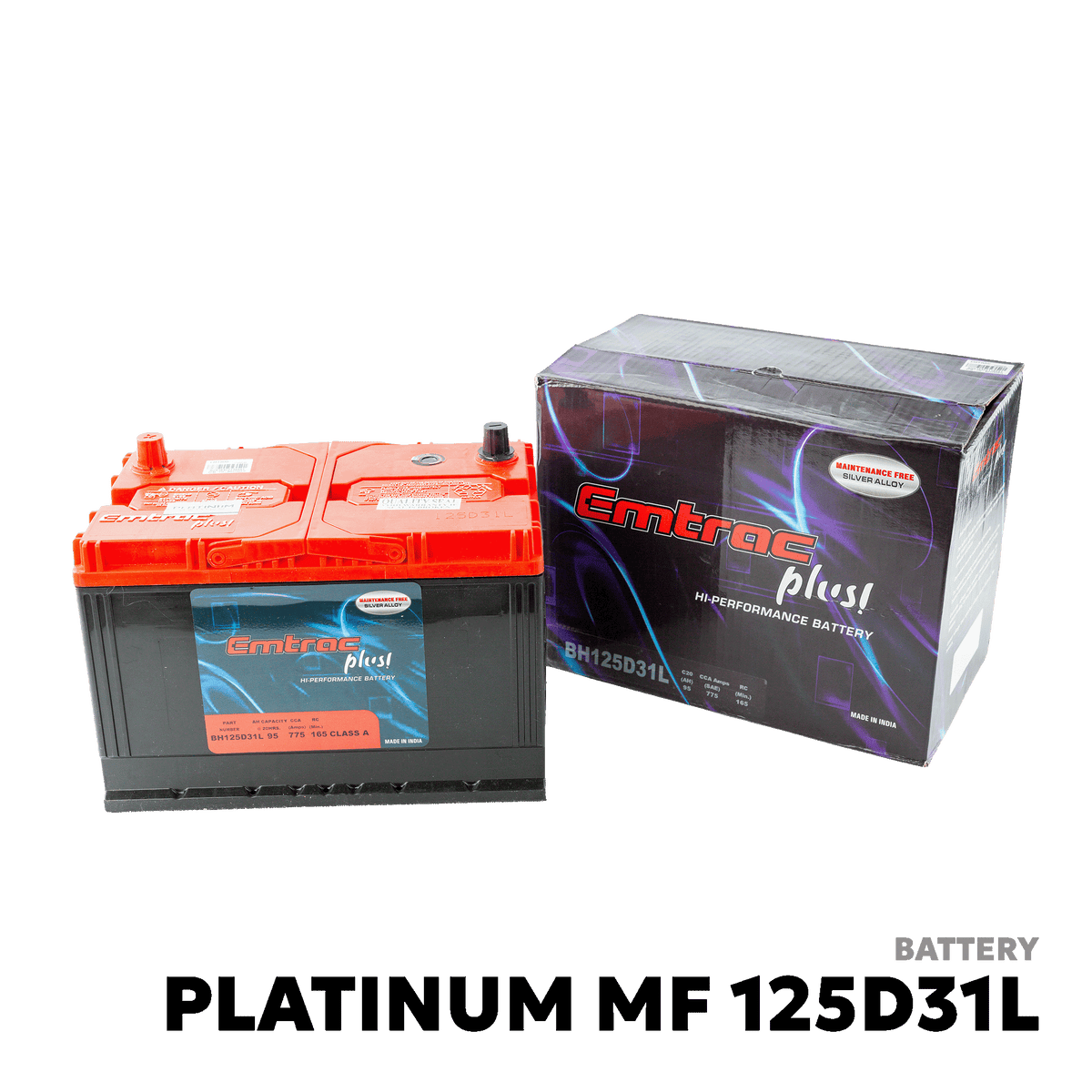 2005 - 2015 TOYOTA FORTUNER DSL BATTERY - EMTRAC PLUS - PLATINUM MF 125D31L