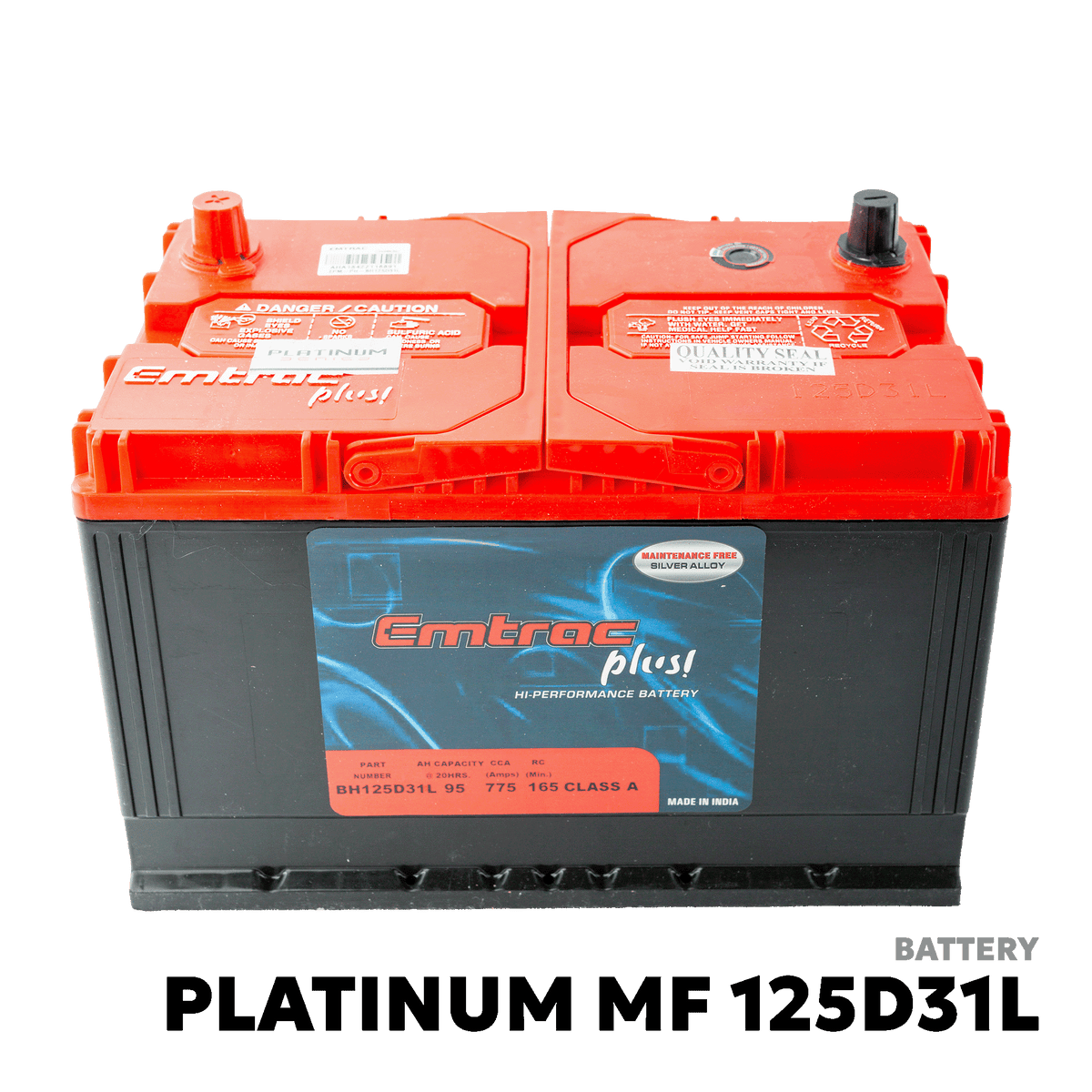 2005 - 2015 TOYOTA FORTUNER DSL BATTERY - EMTRAC PLUS - PLATINUM MF 125D31L