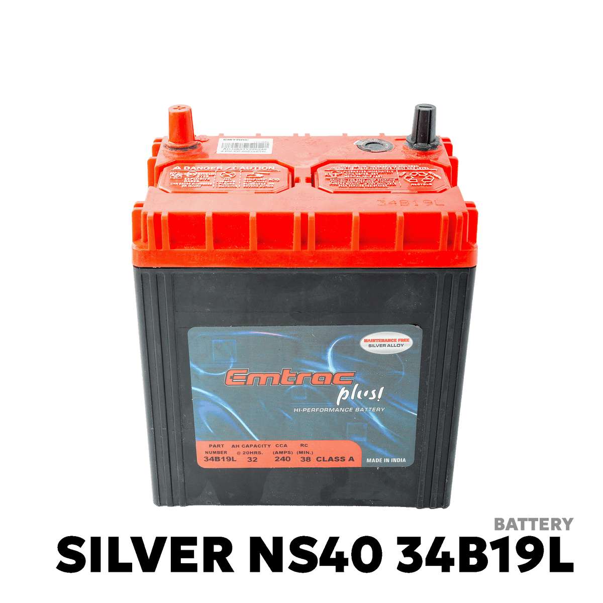 2014 - 2023 TOYOTA WIGO BATTERY - EMTRAC PLUS - SILVER NS40 34B19L