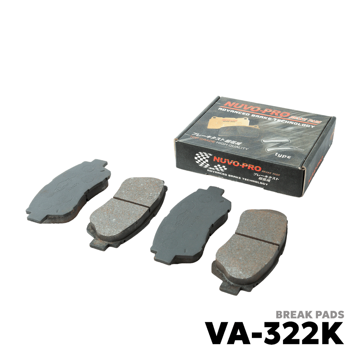 1991 - 1999 TOYOTA CAMRY BRAKE PAD - NUVO-PRO - VA-322K