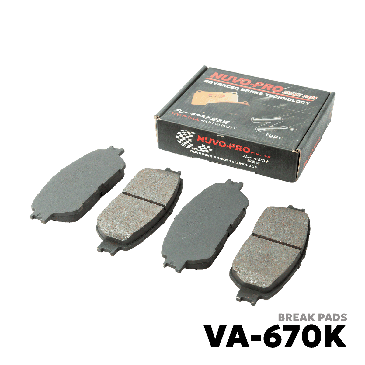 2001 - 2007 TOYOTA WINDOM BRAKE PAD - NUVO-PRO - VA-670K