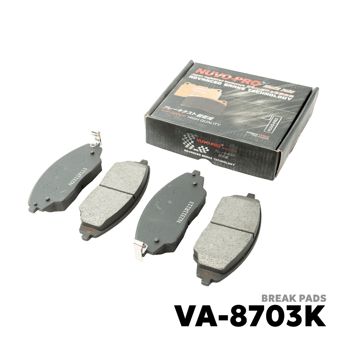 2011 - 2017 KIA PICANTO GEN 2 BRAKE PAD - NUVO-PRO - VA-8703K