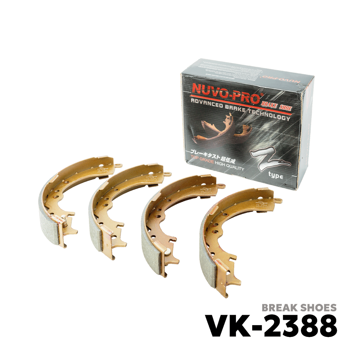 2005 - 2015 TOYOTA INNOVA 4X2 BRAKE SHOE - NUVO-PRO - VK-2388