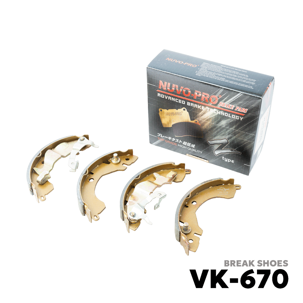 1989 - 1990 MITSUBISHI LANCER SINGKIT BRAKE SHOE - NUVO-PRO - VK-670