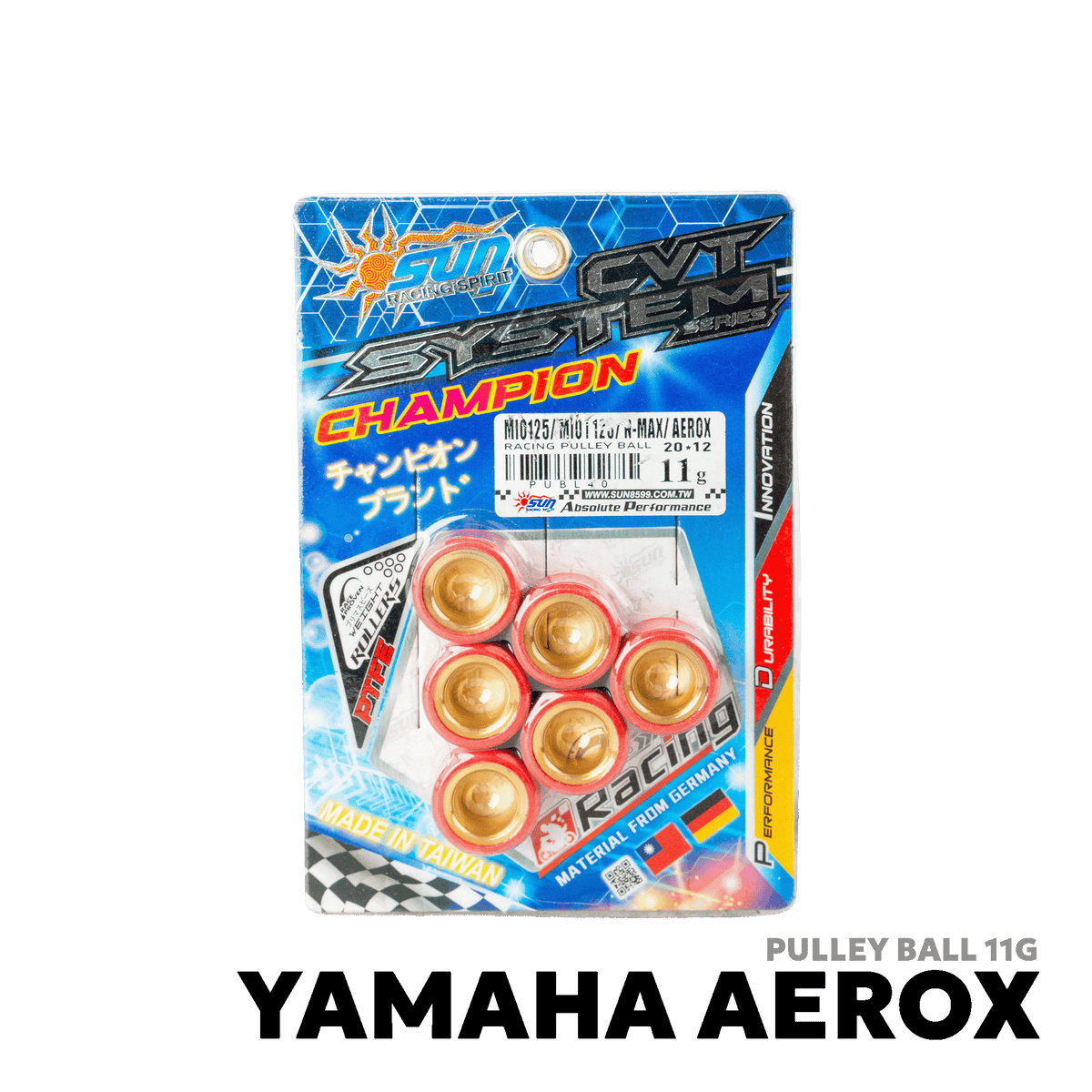 2017 - 2026 YAMAHA AEROX 155 V1 / V2 / Y-CONNECT PULLEY BALL 11G - SUN RACING SPIRIT - YAMAHA AEROX