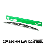 2012 - 2025 MITSUBISHI MIRAGE HATCHBACK WIPER BLADE - LUCAS - LW1122 STEEL