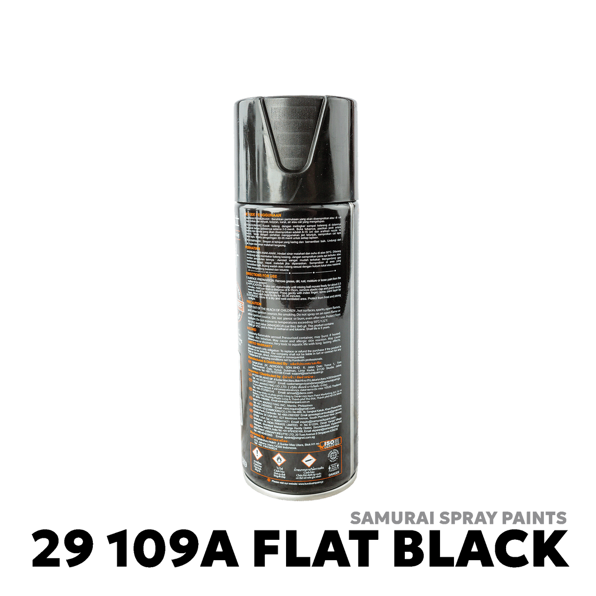 ALL VEHICLES SPRAY PAINT - SAMURAI - 29 109A FLAT BLACK