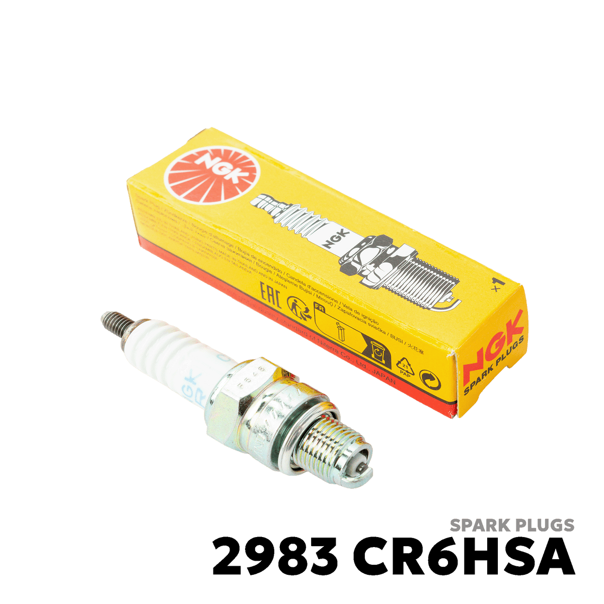 2007 - 2018 YAMAHA MIO SPORTY / SOUL / AMORE CARB SPARK PLUGS - NGK - 2983 CR6HSA