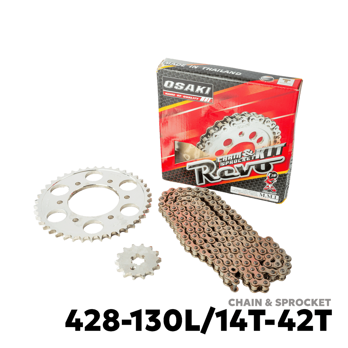 2015 - 2021 YAMAHA SNIPER 150 MXi / KING CHAIN & SPROCKET - OSAKI - 155 428-130L / 14T-42T