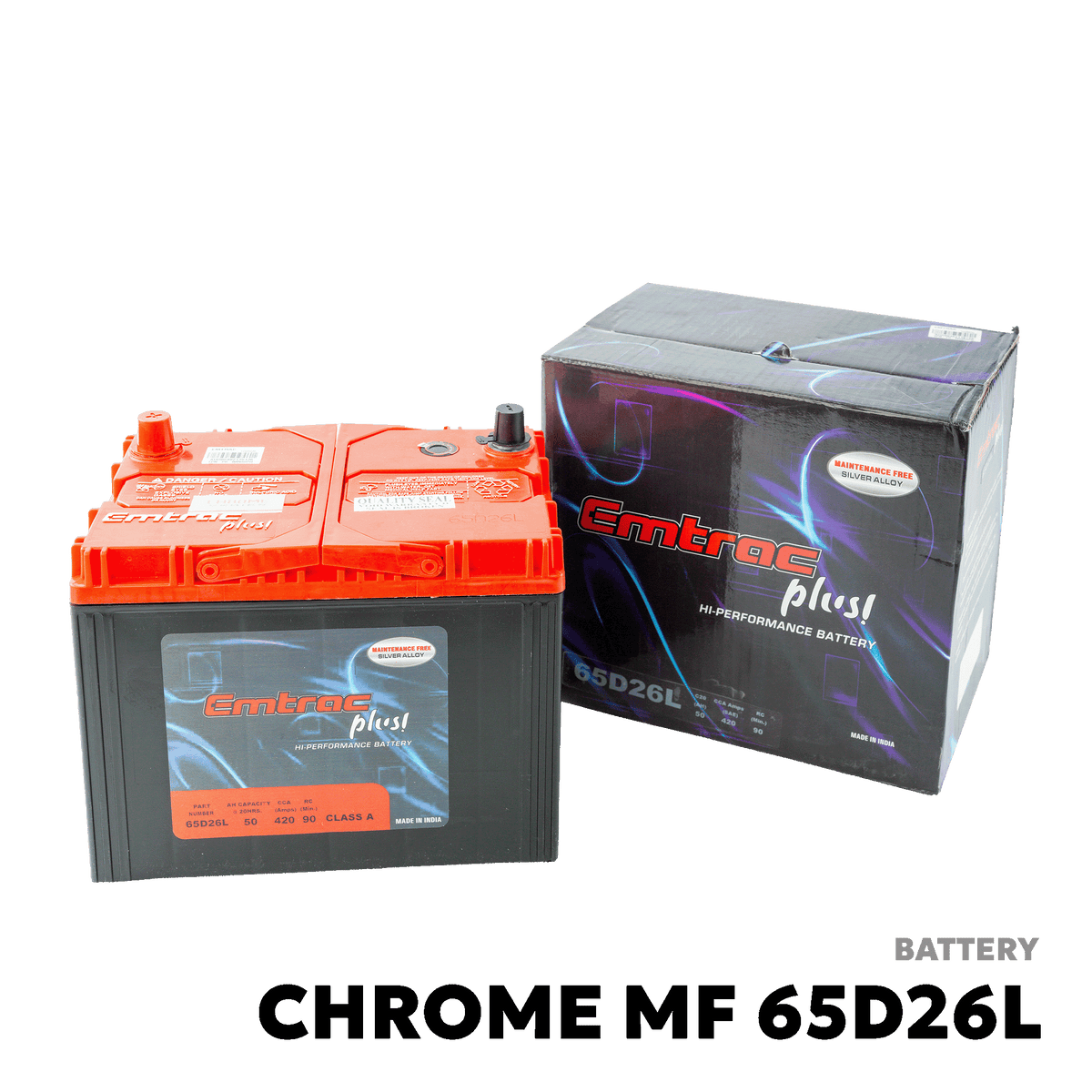 2005 - 2015 TOYOTA FORTUNER / INNOVA / HILUX BATTERY - EMTRAC PLUS - CHROME MF 65D26L