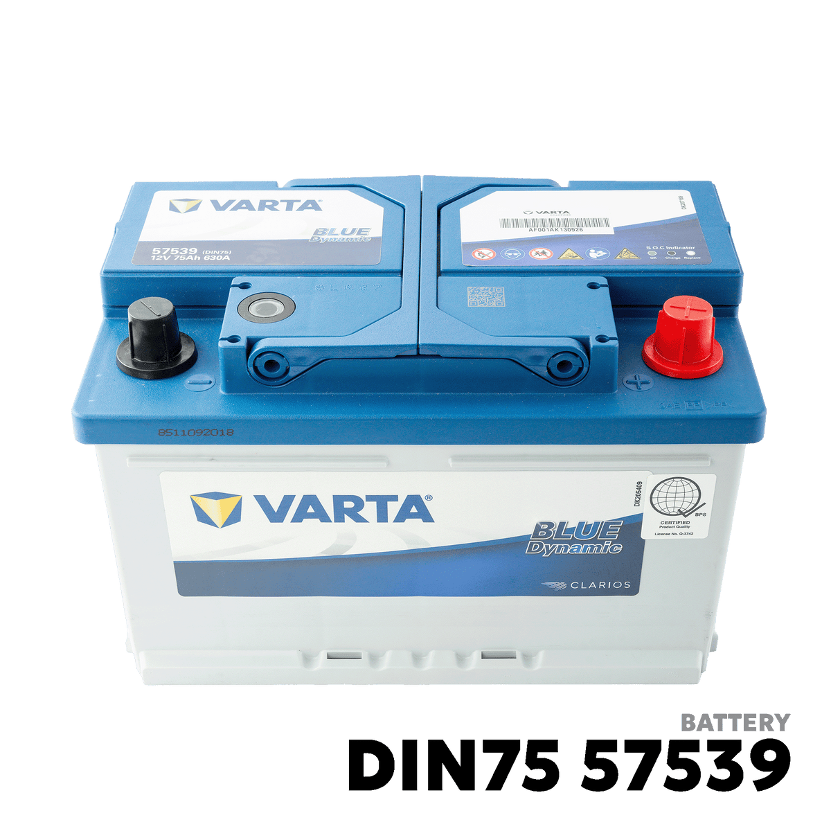 2012 - 2022 FORD RANGER XL / XLS / XLT BATTERY - VARTA - DIN75 57539