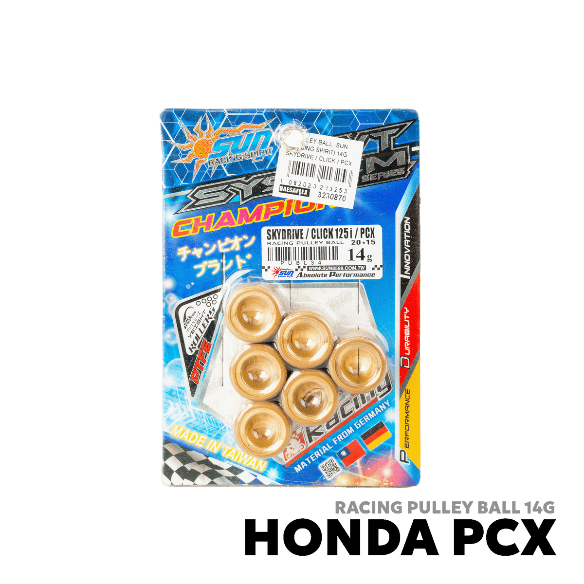 2015 - 2026 HONDA CLICK 125i V1 / V2 / V3 RACING PULLEY BALL 14G - SUN RACING SPIRIT - HONDA PCX
