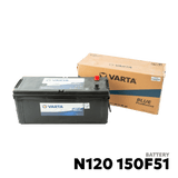 1998 - 2026 ISUZU ELF NPR / NQR / NKR BATTERY - VARTA - N120 150F51