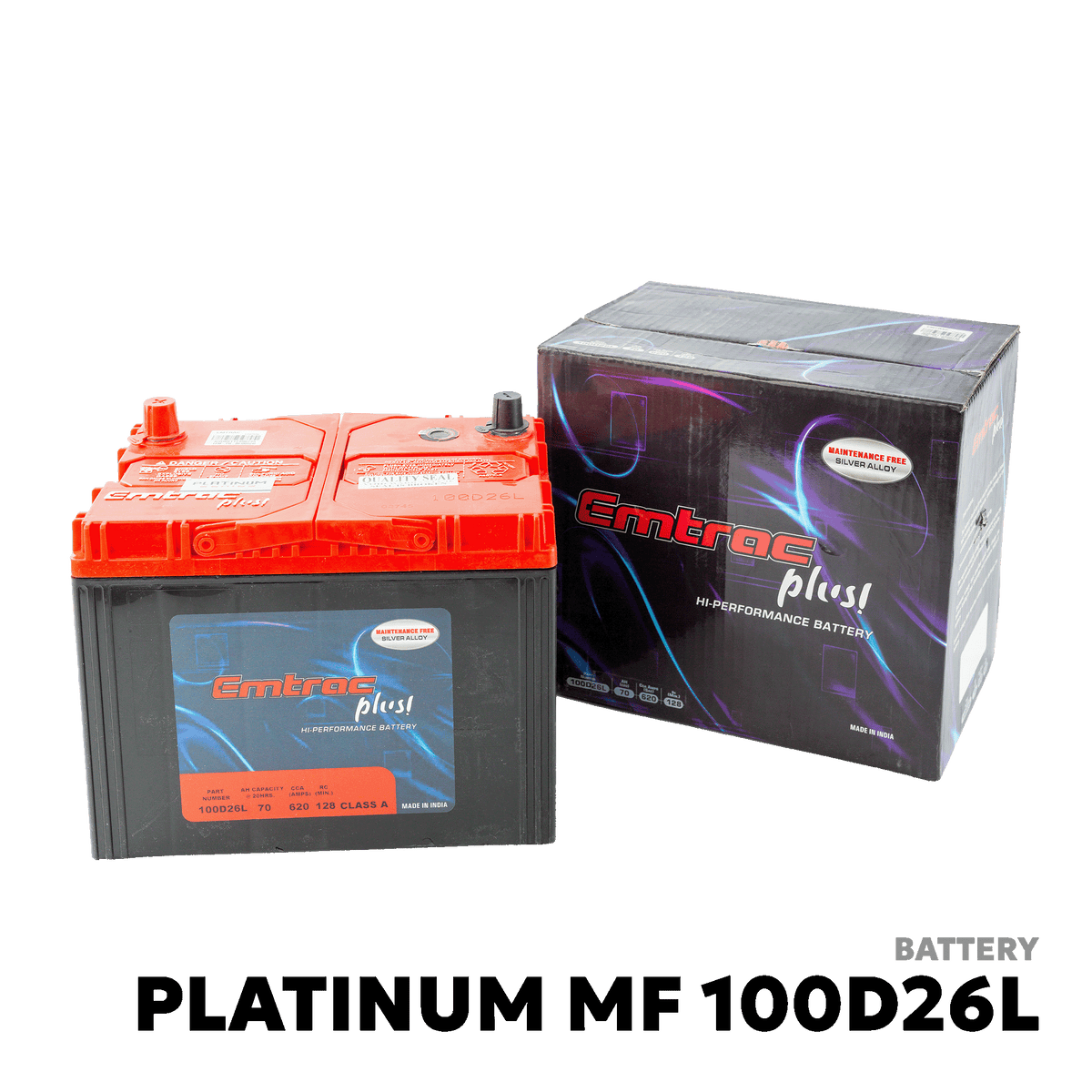2005 - 2015 TOYOTA INNOVA GAS BATTERY - EMTRAC PLUS - PLATINUM MF 100D26L
