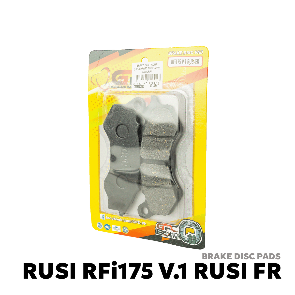 2019 - 2023 RUSI RFI 175 V1 CARB BRAKE DISC PAD - GPC - RFI175 V.1 RUSI FR