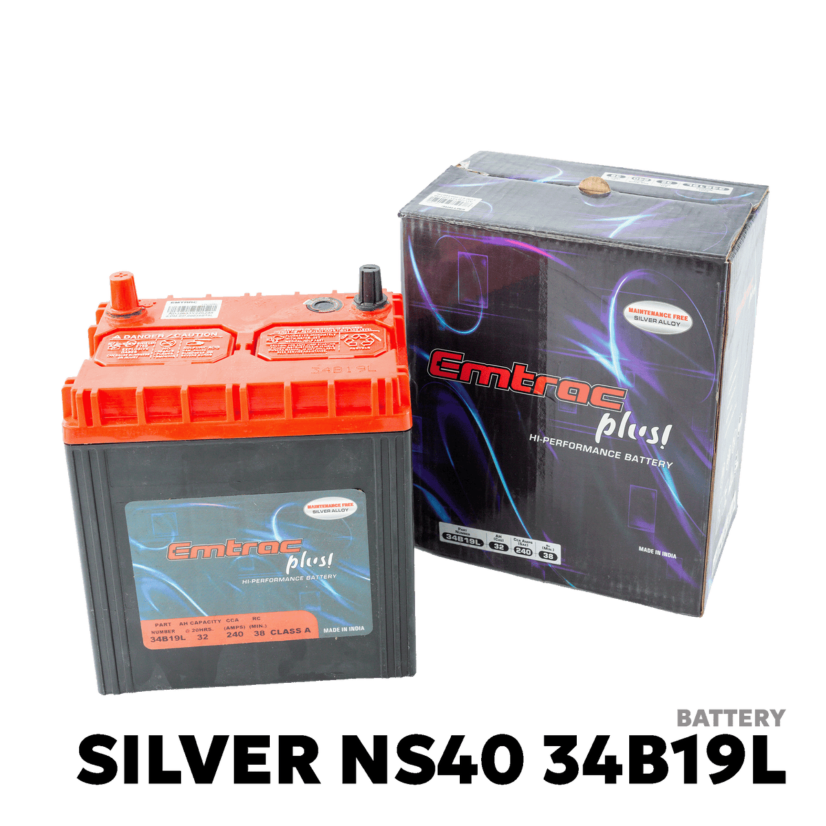2014 - 2023 TOYOTA WIGO BATTERY - EMTRAC PLUS - SILVER NS40 34B19L