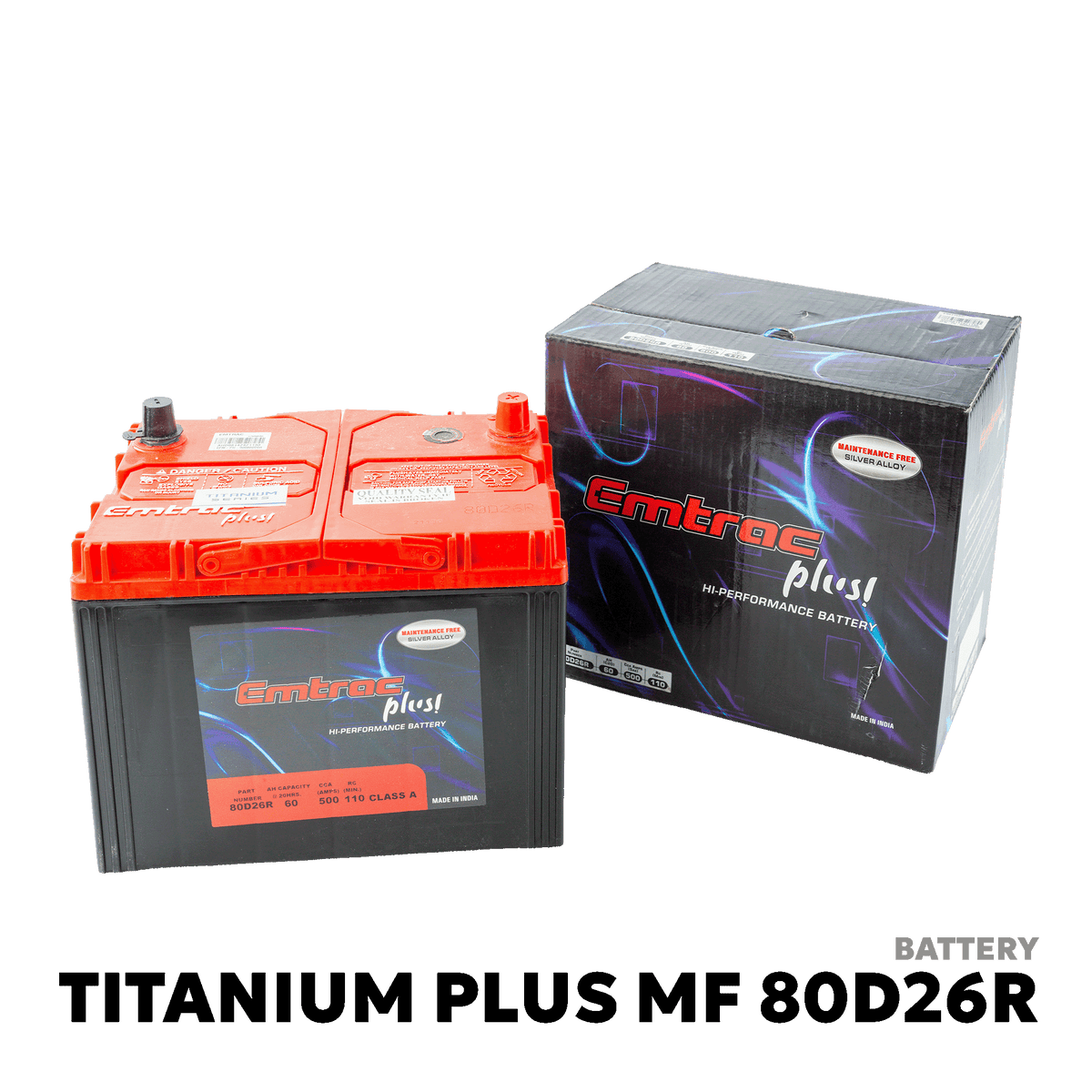 2001 - 2006 ISUZU CROSSWIND / SPORTIVO BATTERY - EMTRAC PLUS - TITANIUM PLUS MF 80D26R
