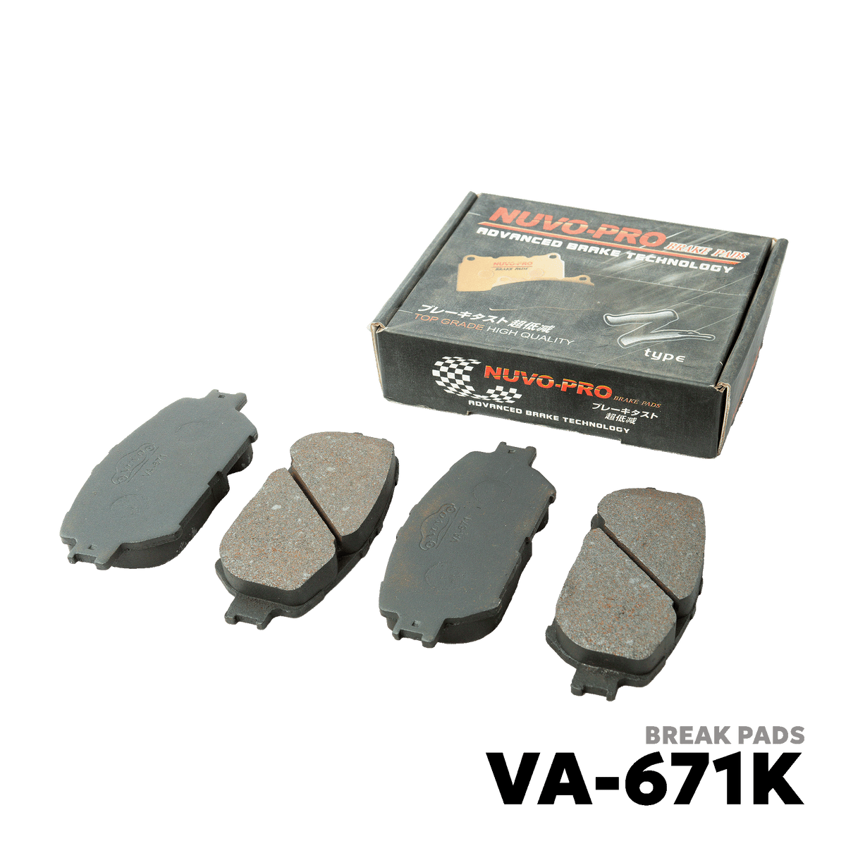 2002 - 2006 TOYOTA CAMRY BRAKE PAD - NUVO-PRO - VA-671K