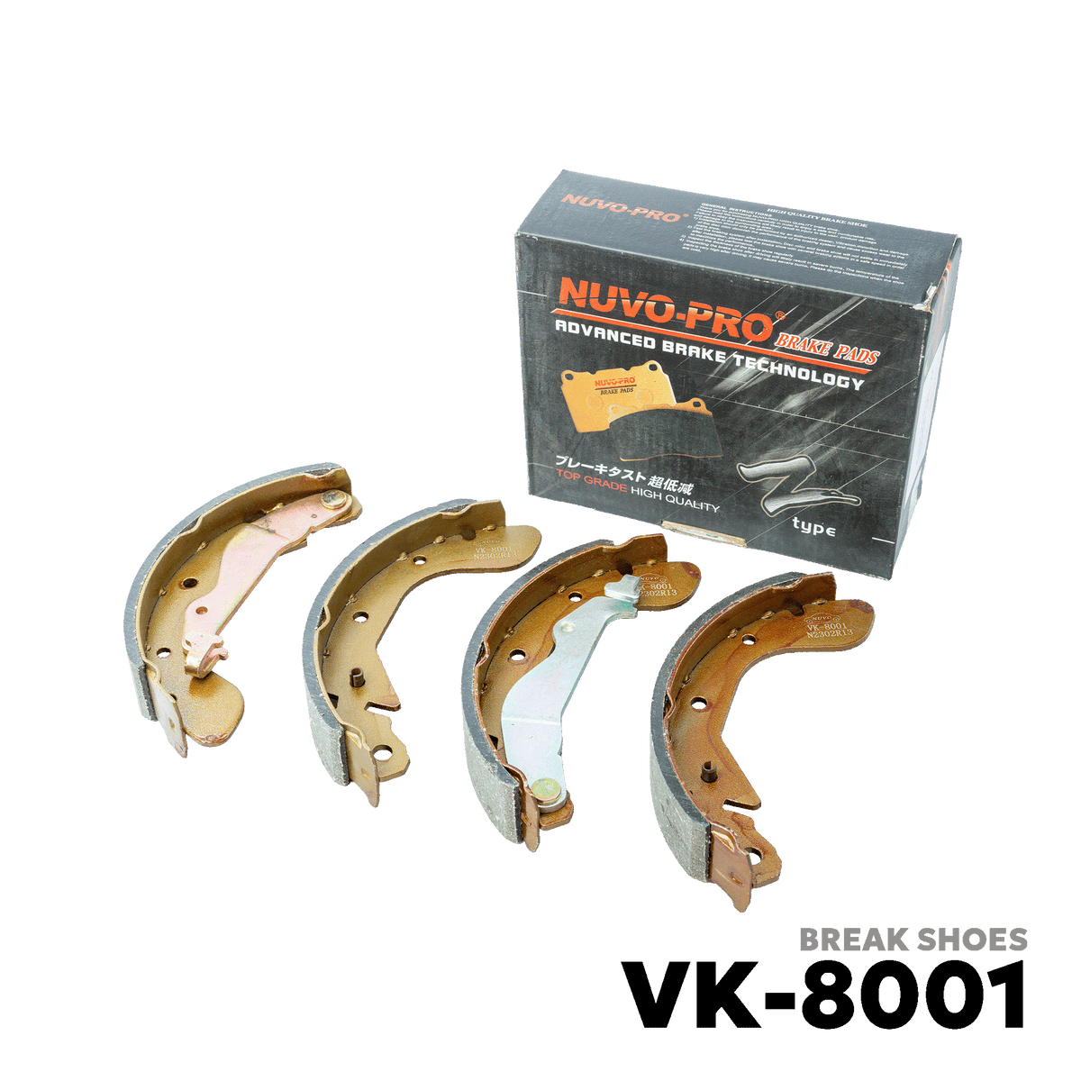 2002 - 2011 CHEVROLET AVEO T200 / T250 BRAKE SHOE - NUVO-PRO - VK-8001