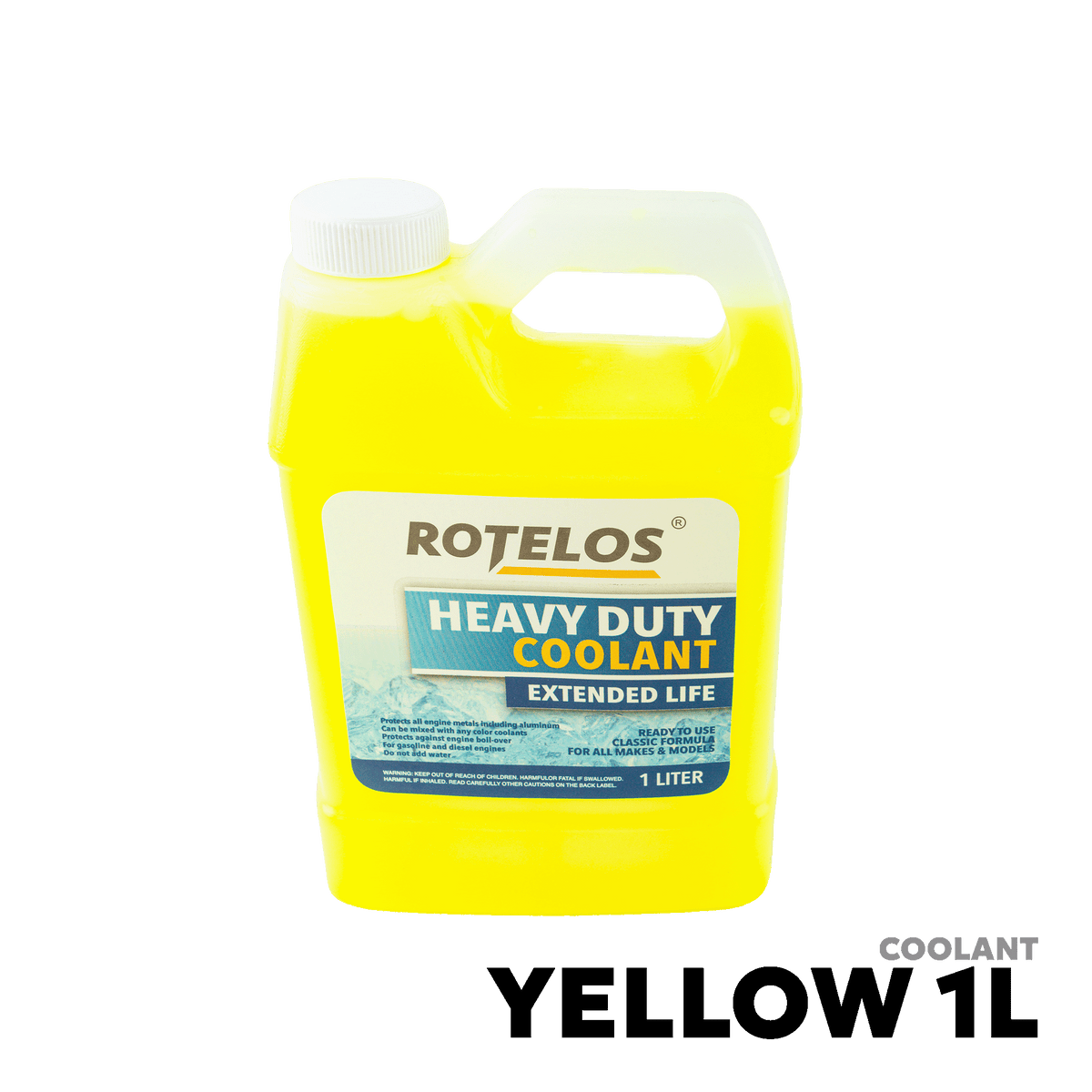 2000 - PRESENT HYBRID OAT LINES VEHICLES COOLANT - ROTELOS HEADY DUTY COOLANT YELLOW 1 LITER