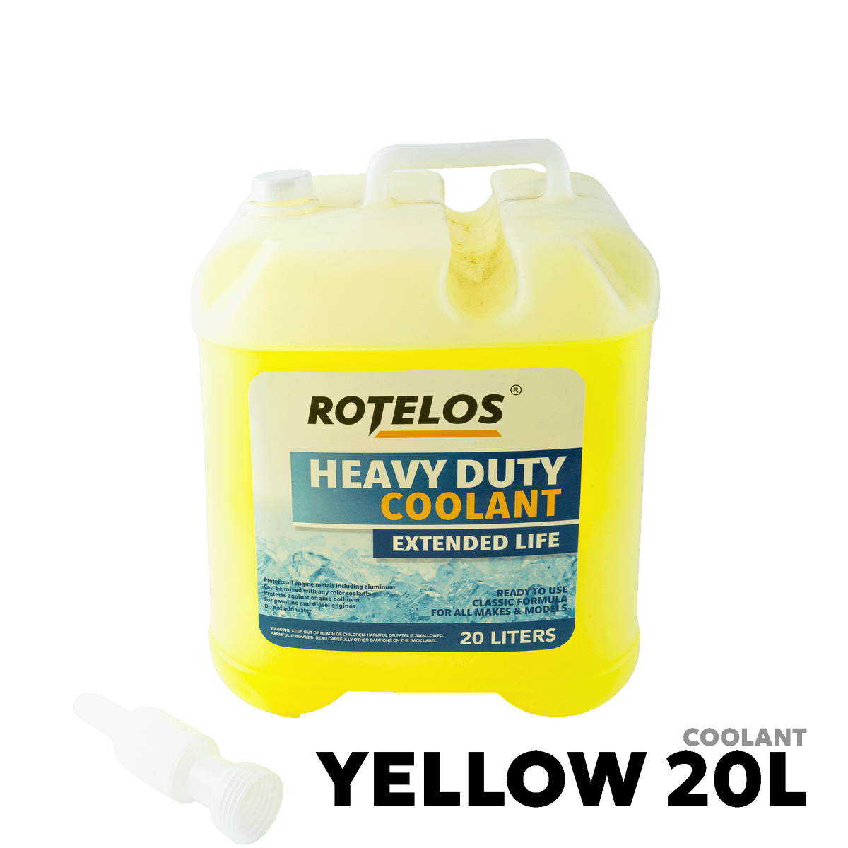 2000 - PRESENT HYBRID OAT LINES VEHICLES COOLANT - ROTELOS HEADY DUTY COOLANT YELLOW 20 LITER
